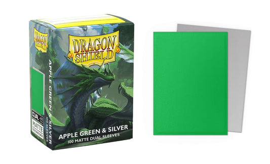 DRAGON SHIELD  BUSTE PROTETTIVE STANDARD DA 100 - DUAL MATTE APPLE GREEN & SILVER