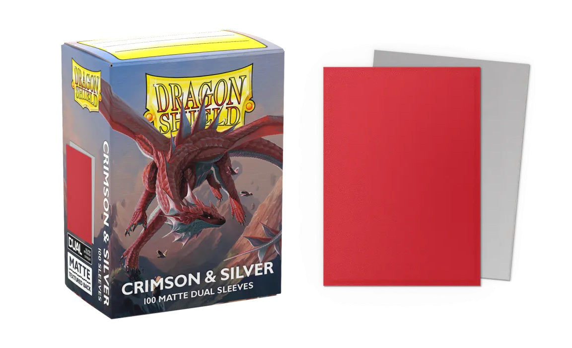 DRAGON SHIELD  BUSTE PROTETTIVE STANDARD DA 100 - DUAL MATTE CRIMSON & SILVER