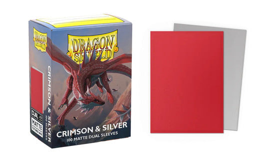 DRAGON SHIELD  BUSTE PROTETTIVE STANDARD DA 100 - DUAL MATTE CRIMSON & SILVER