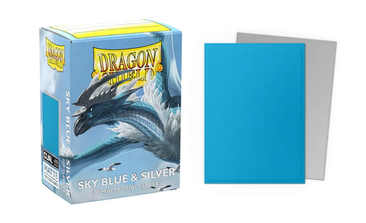 DRAGON SHIELD BUSTE PROTETTIVE STANDARD DA 100 - DUAL MATTE SKY BLUE & SILVER